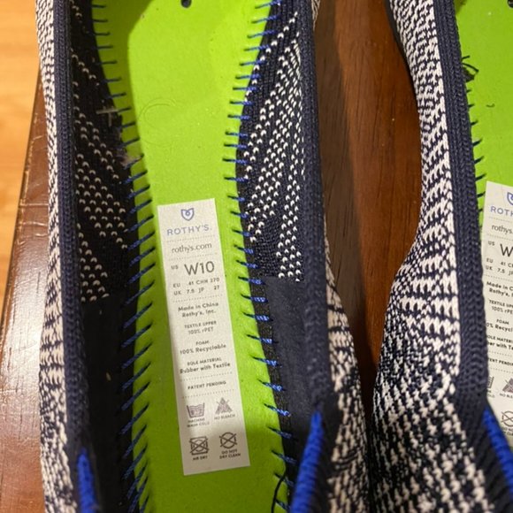 NIB Retired Rothy's Blue and White Herringbone Size 10 - Picture 4 of 4
